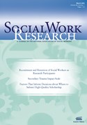 Cover image of current issue from Social Work Research